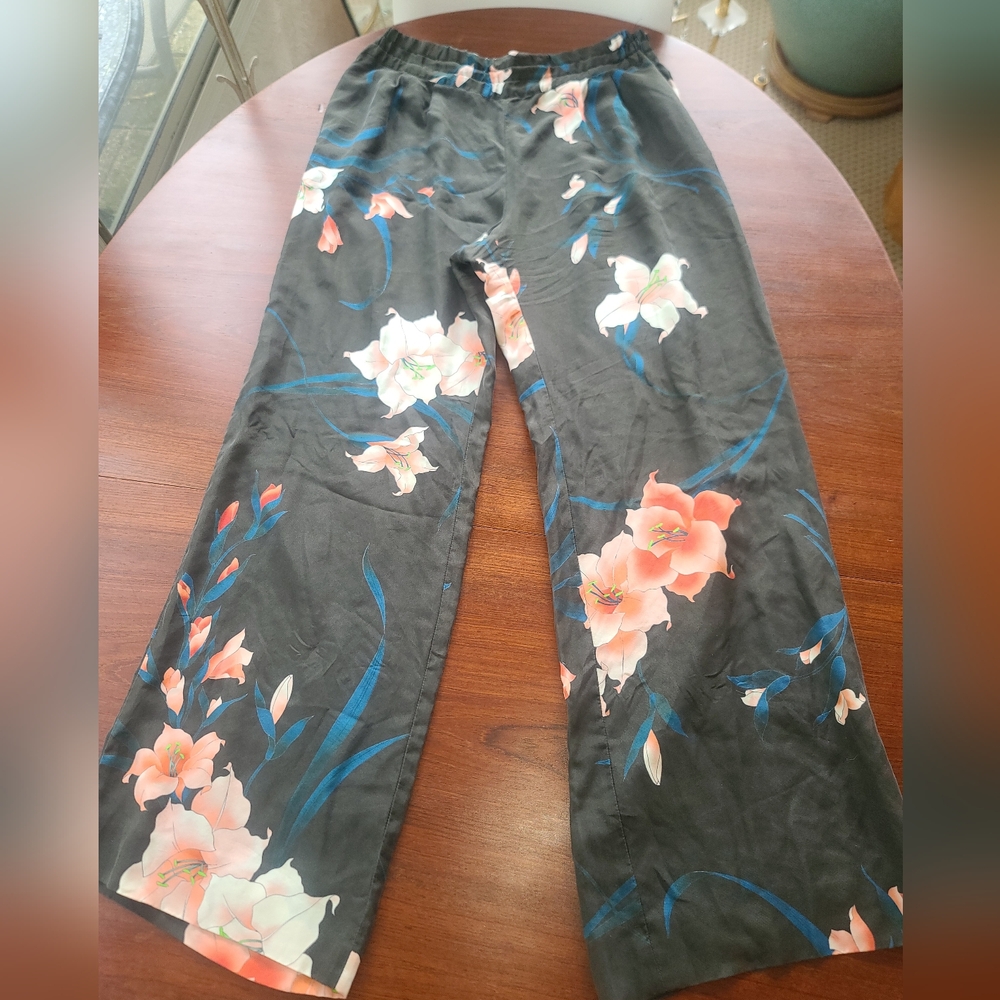 Dries Van Noten Silk Wide Leg Pants